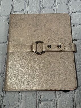 Elaine Turner Gold Metallic iPad case snap closure business card holder